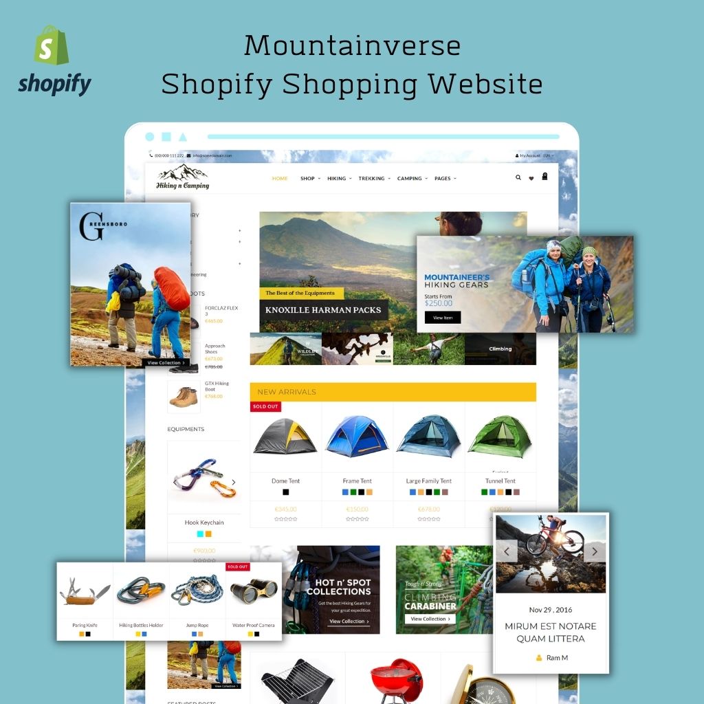 Mountainverse Shopify Shopping Website