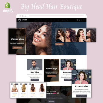Big Head Hair Boutique Shopify Shopping Website