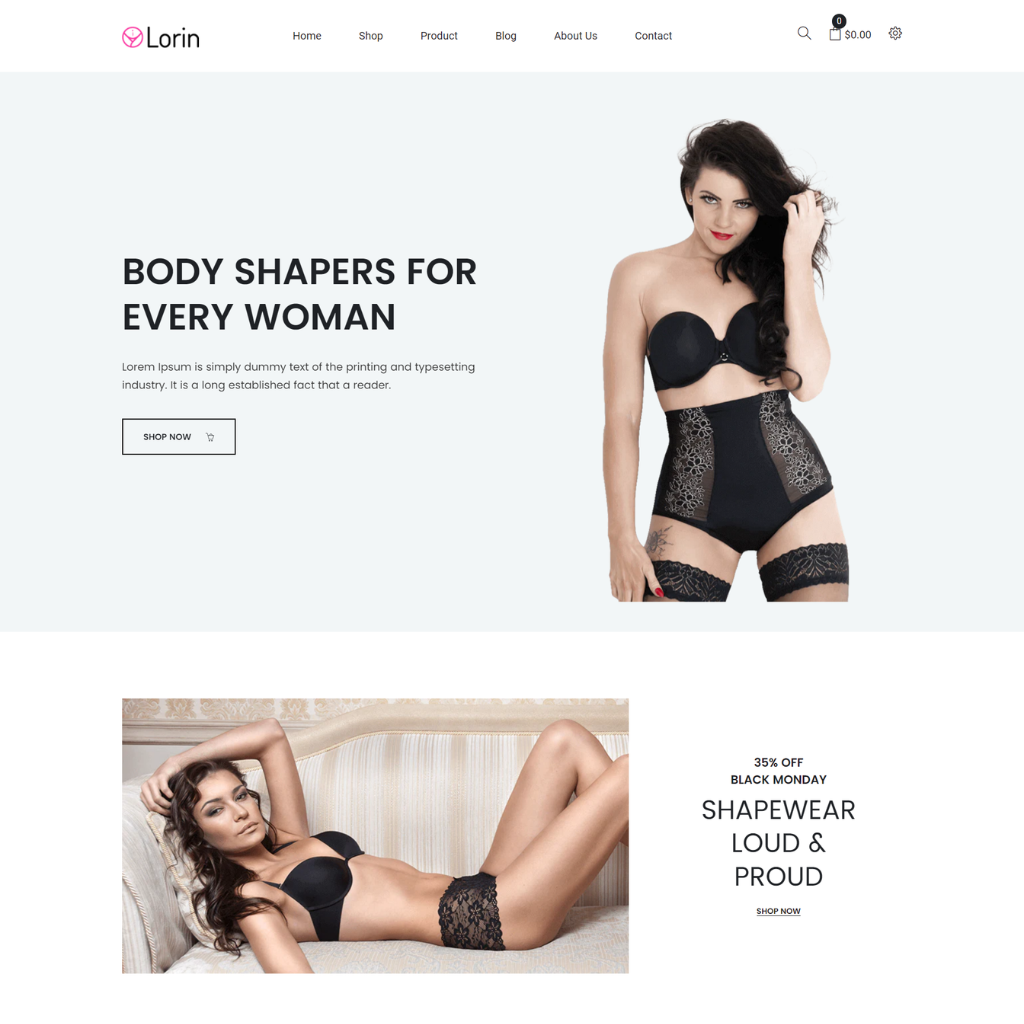 Shapewear Product Shopify Shopping Website