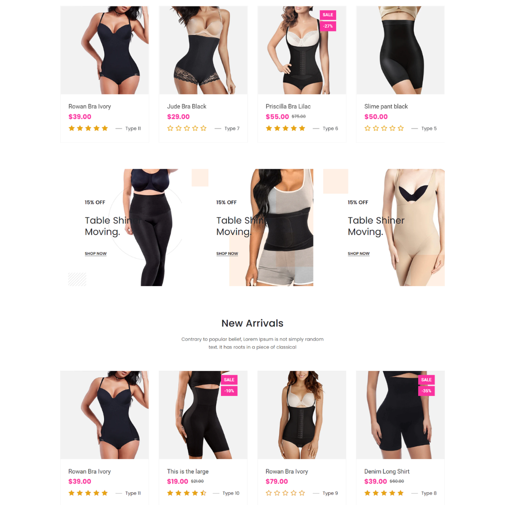 Shapewear Product Shopify Shopping Website