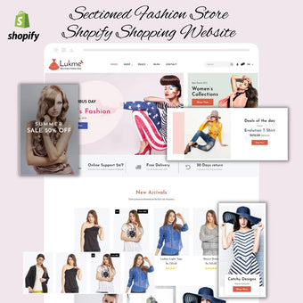 Sectioned Fashion Store Shopify Shopping Website