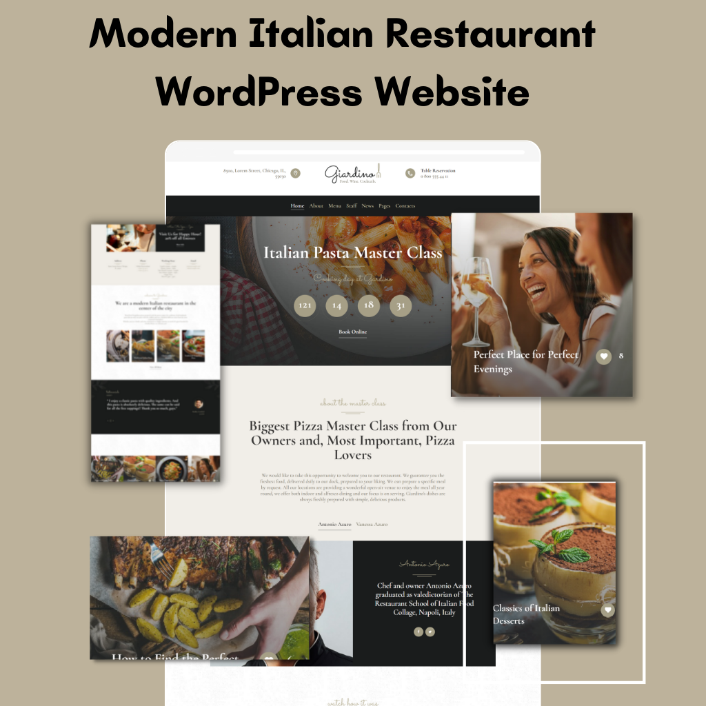 Modern Italian Restaurant WordPress Responsive Website