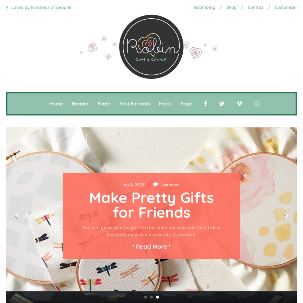 Cute & Colorful Blog WordPress Responsive Website