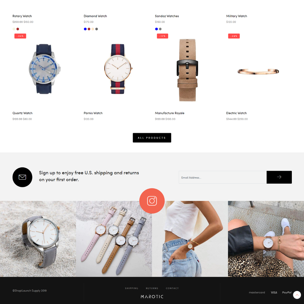 Minimal & Clean Watch Store Shopify Shopping Website