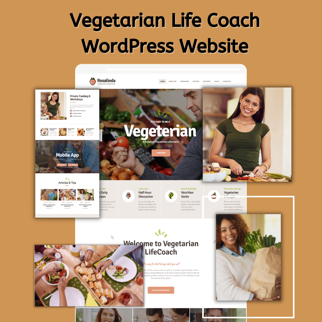 Vegetarian Life Coach WordPress Responsive Website