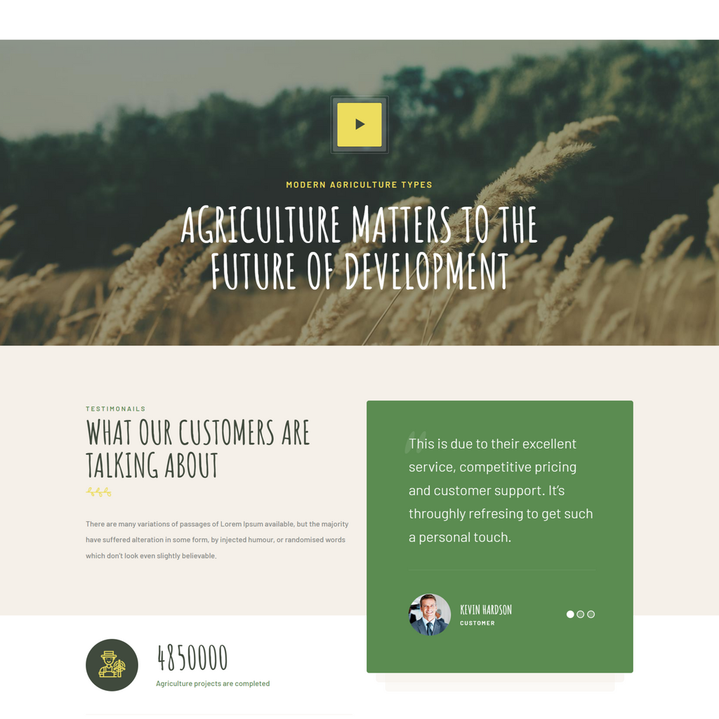 Agriculture & Farming WordPress Responsive Website