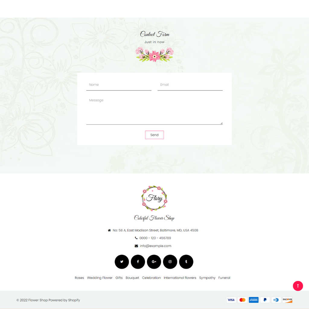 Flower Bouquet Shopify Shopping Website