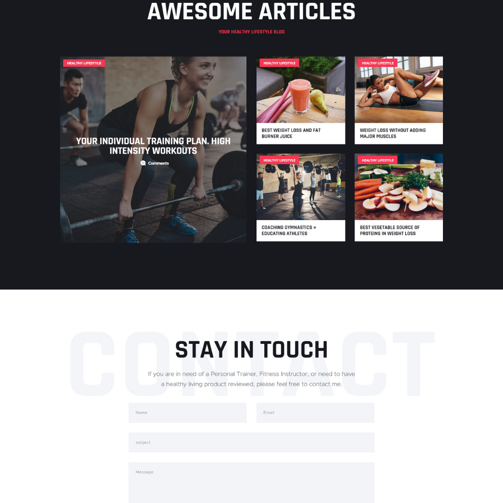 Personal Gym Trainer WordPress Responsive Website