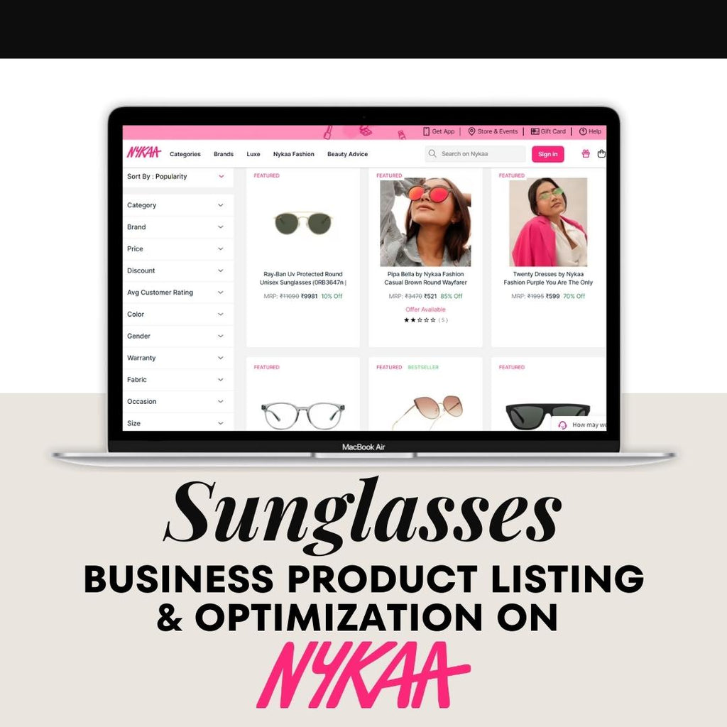 Sunglasses Business Product Listing & Optimization On Naykaa