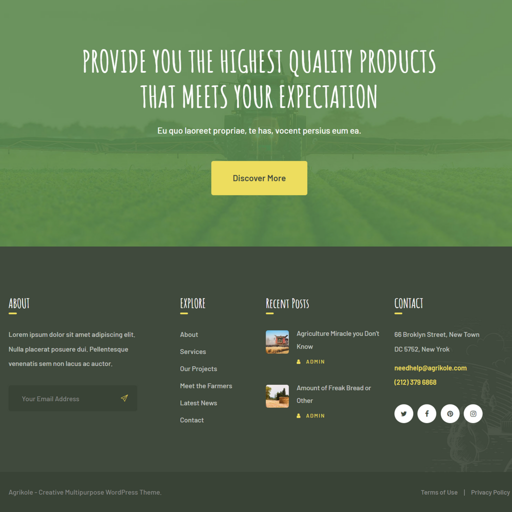 Agriculture & Farming WordPress Responsive Website