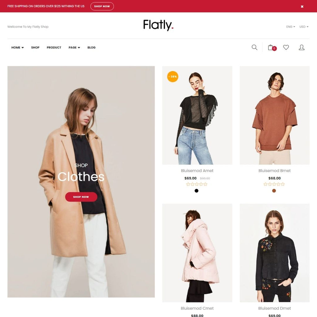 Cloth Shop Ecommerce Shopify  Shopping Website