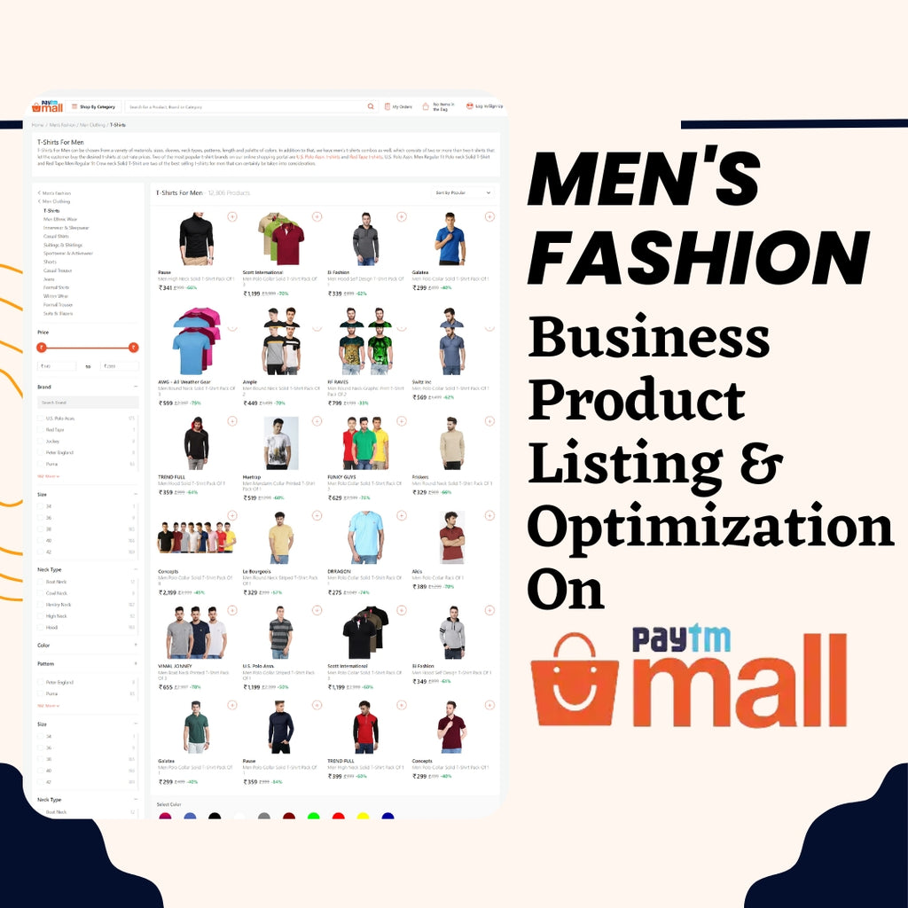 Men's Fashion Business Product Listing & Optimization On Paytm mall