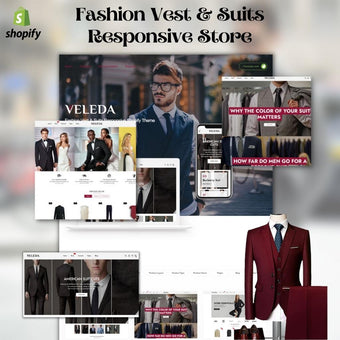 Fashion Vest & Suits Responsive Store Shopify Shopping Website