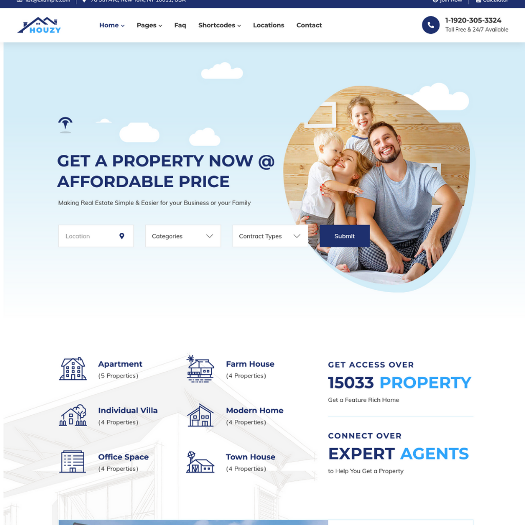 Property Startup Agency Landing Page WordPress Website