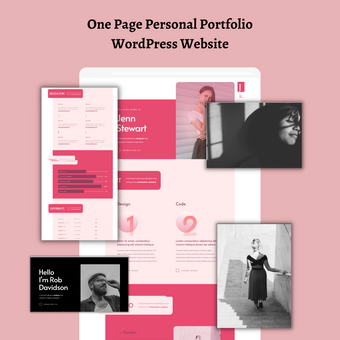 One Page Personal Portfolio WordPress Responsive Website