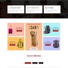 Traveling Bags Shopify Shopping Website
