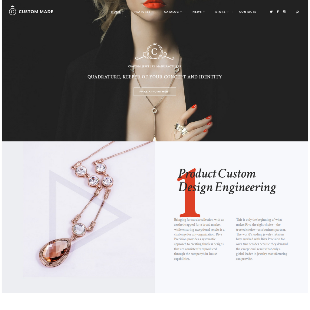 Custom Jewelry Manufacture WordPress Responsive Website