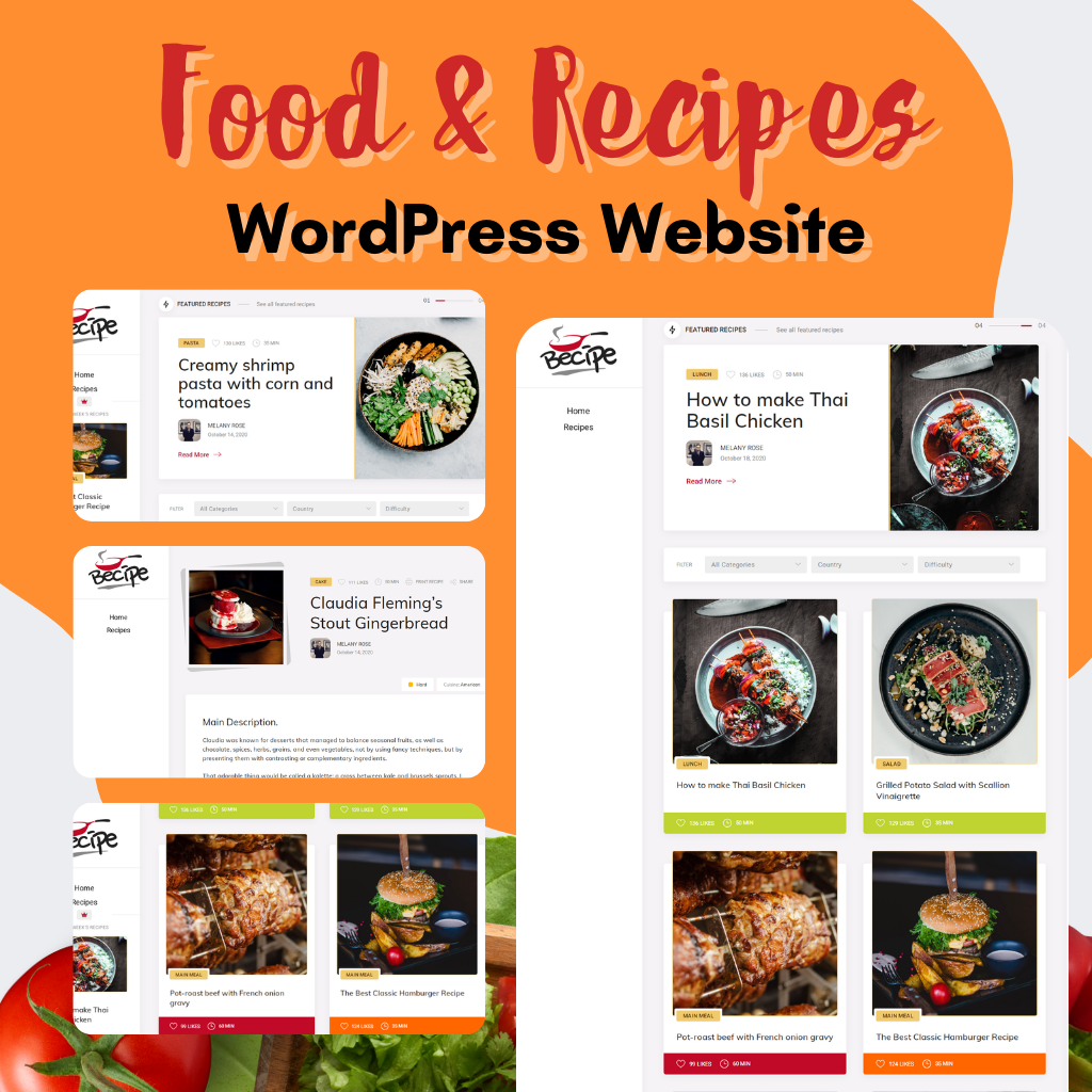 Food & Recipes WordPress Responsive Website