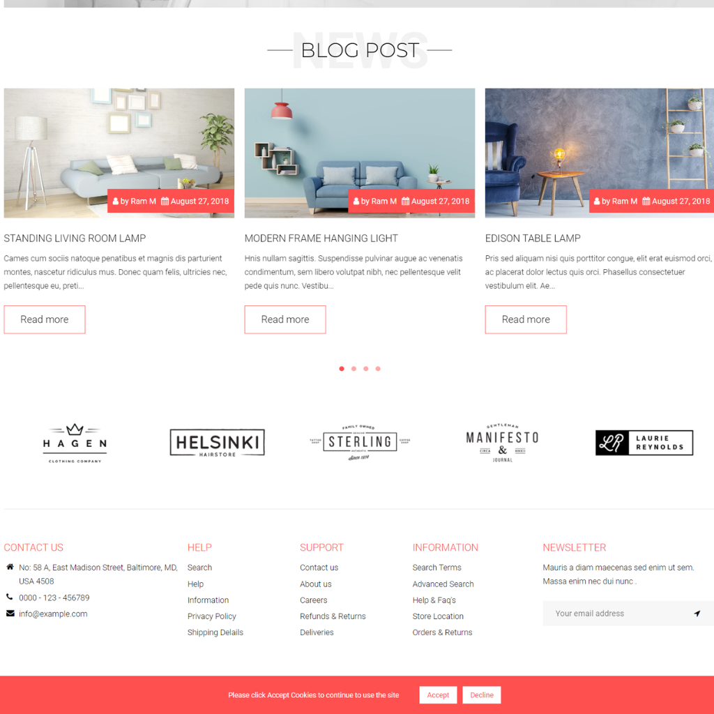 Modern Lamp  Shopify Shopping Website