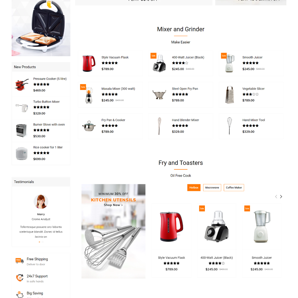 Kitchen Appliances Shopify Shopping Website