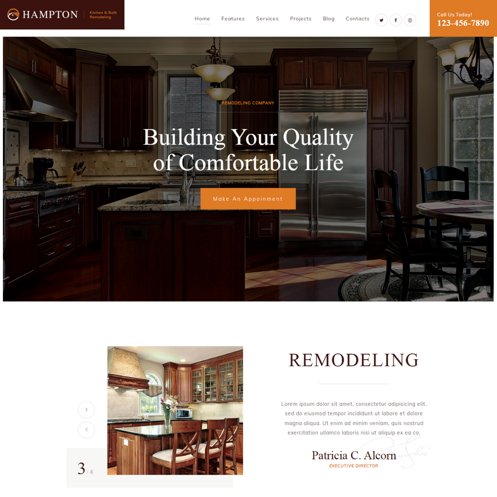 Home Design and House  Renovation WordPress Responsive Website