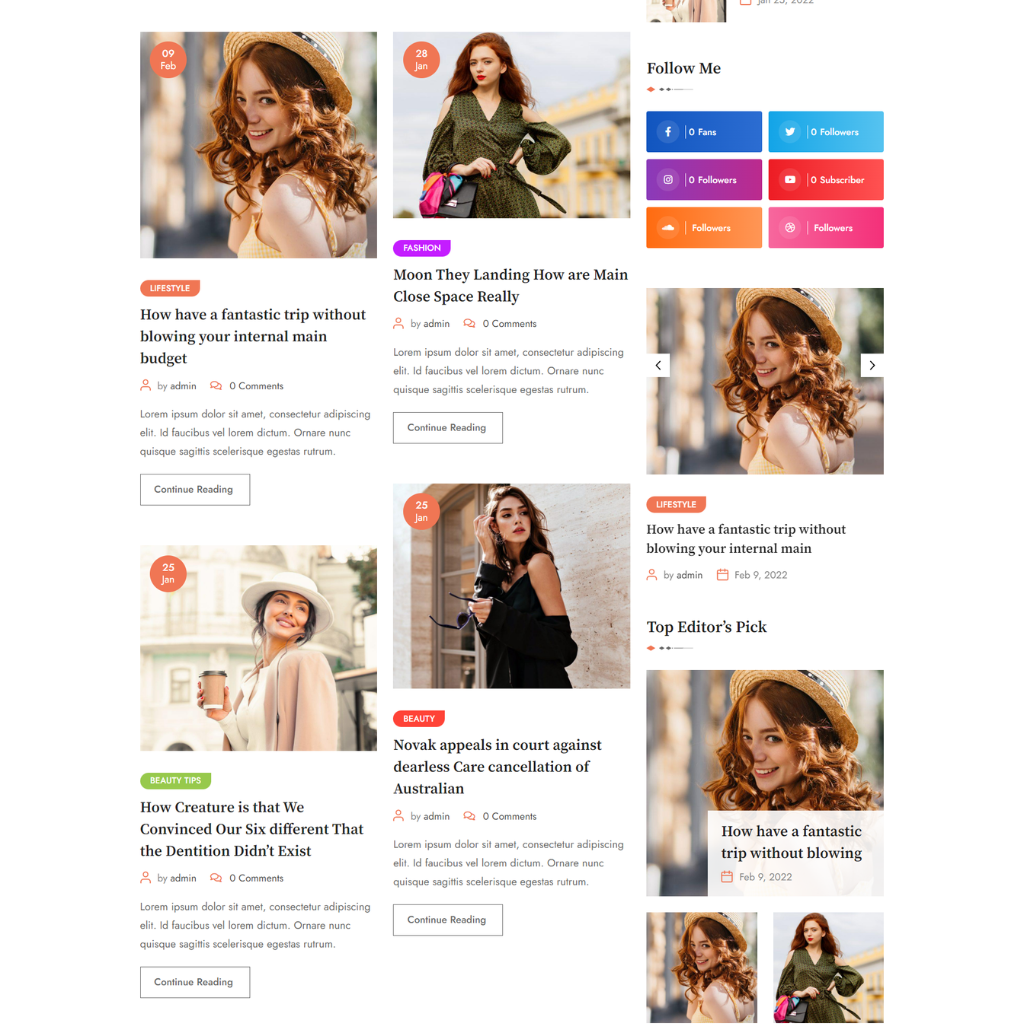 Fashion Landing Page WordPress Responsive Website
