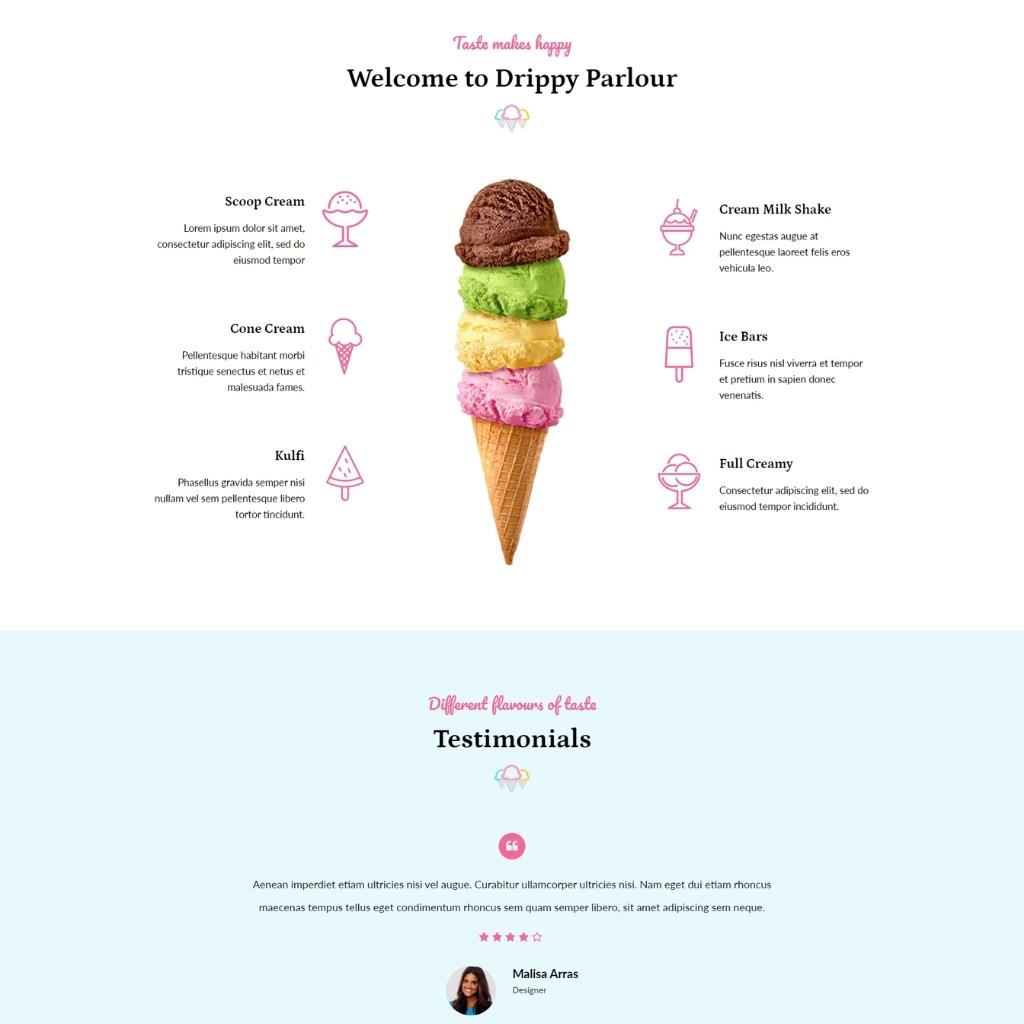 Responsive Ice-Cream Store Shopify Shopping Website