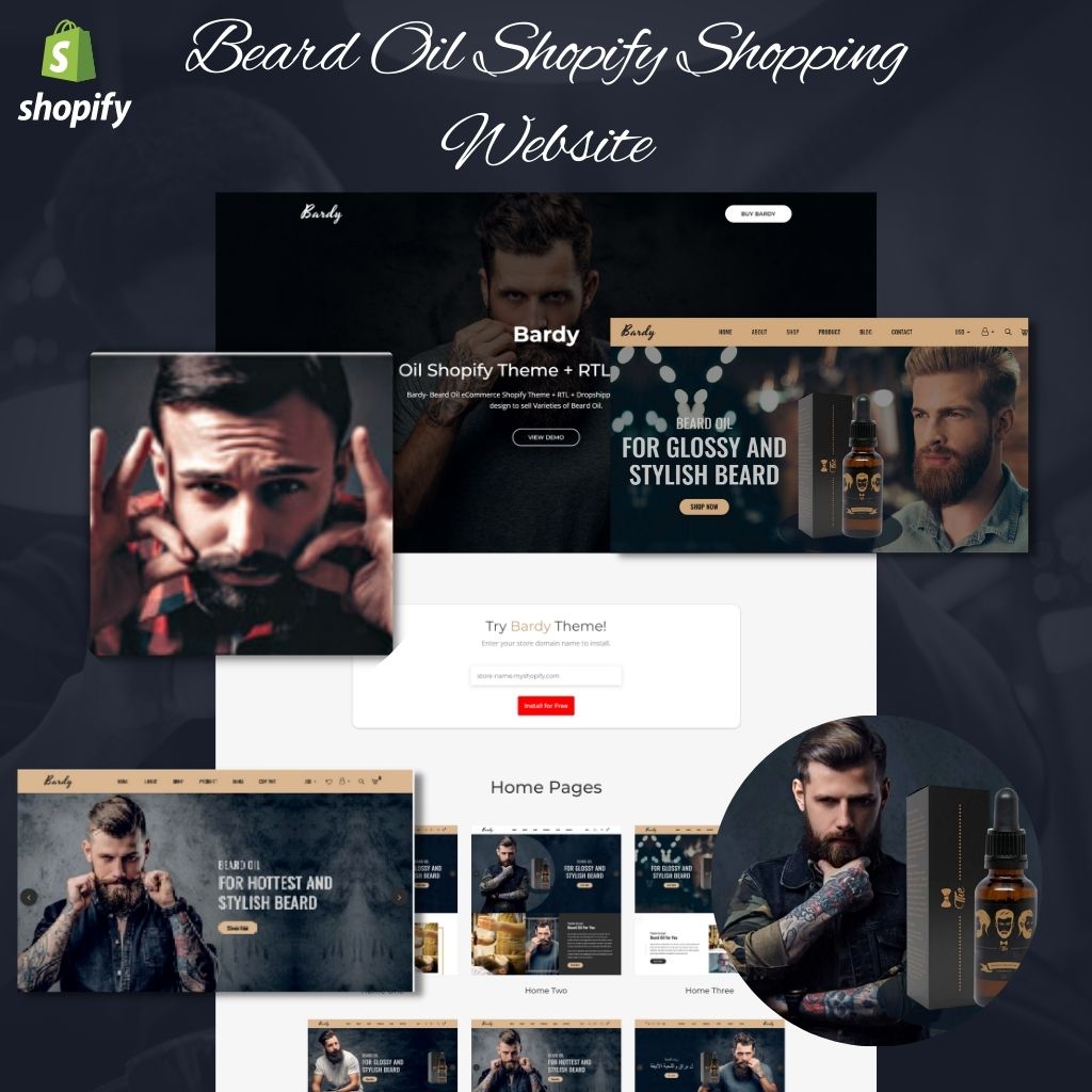 Beard Oil Shopify Shopping Website