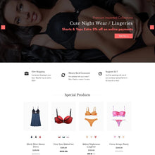 Night Wear & Lingeries Shopify Shopping Website