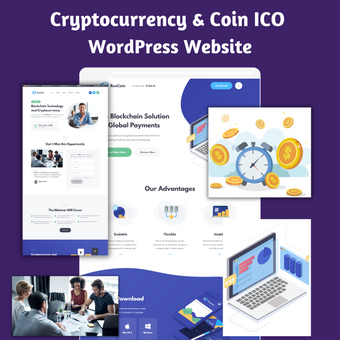 Cryptocurrency & Coin ICO WordPress Responsive Website