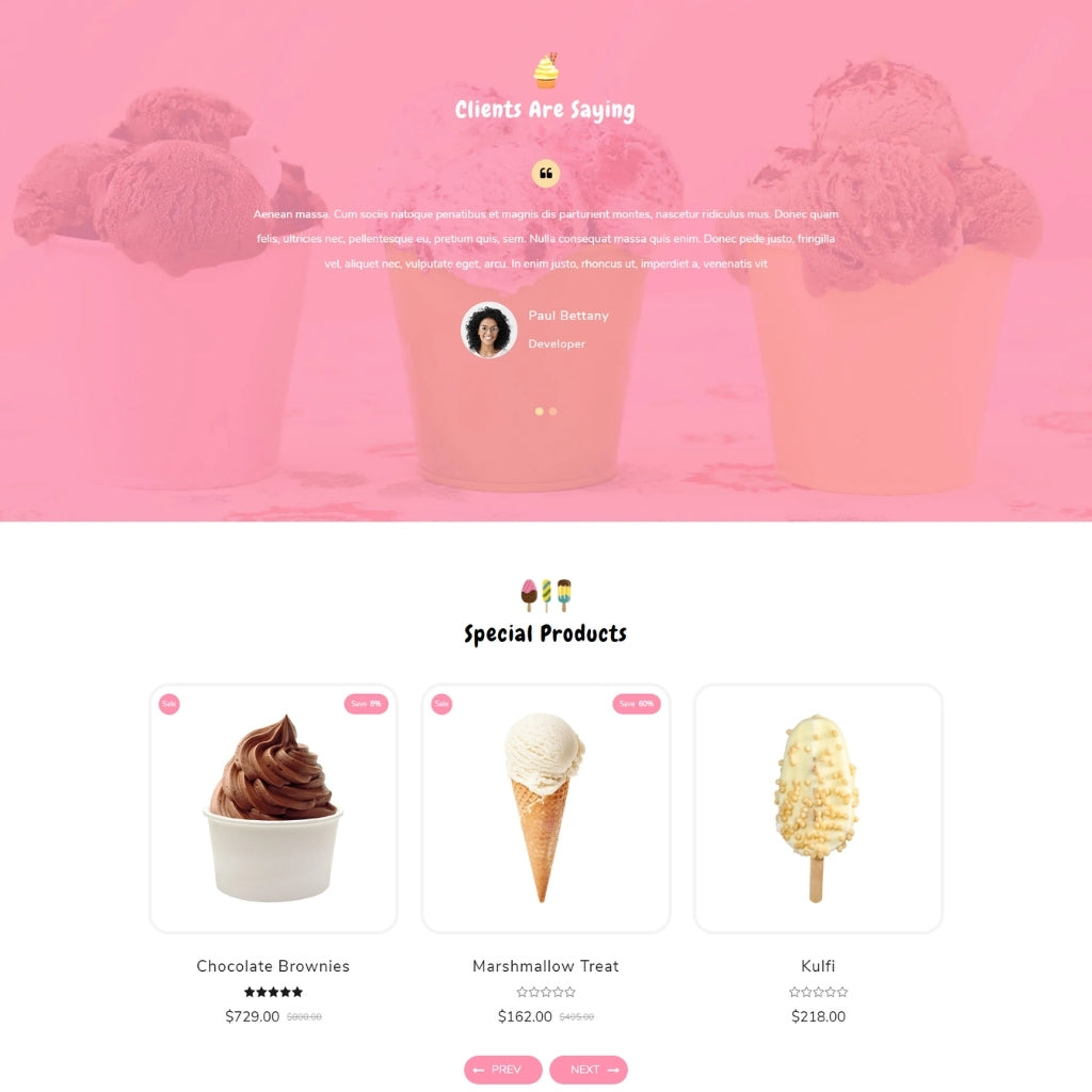 Ice-Cream Store Shopify Shopping Website