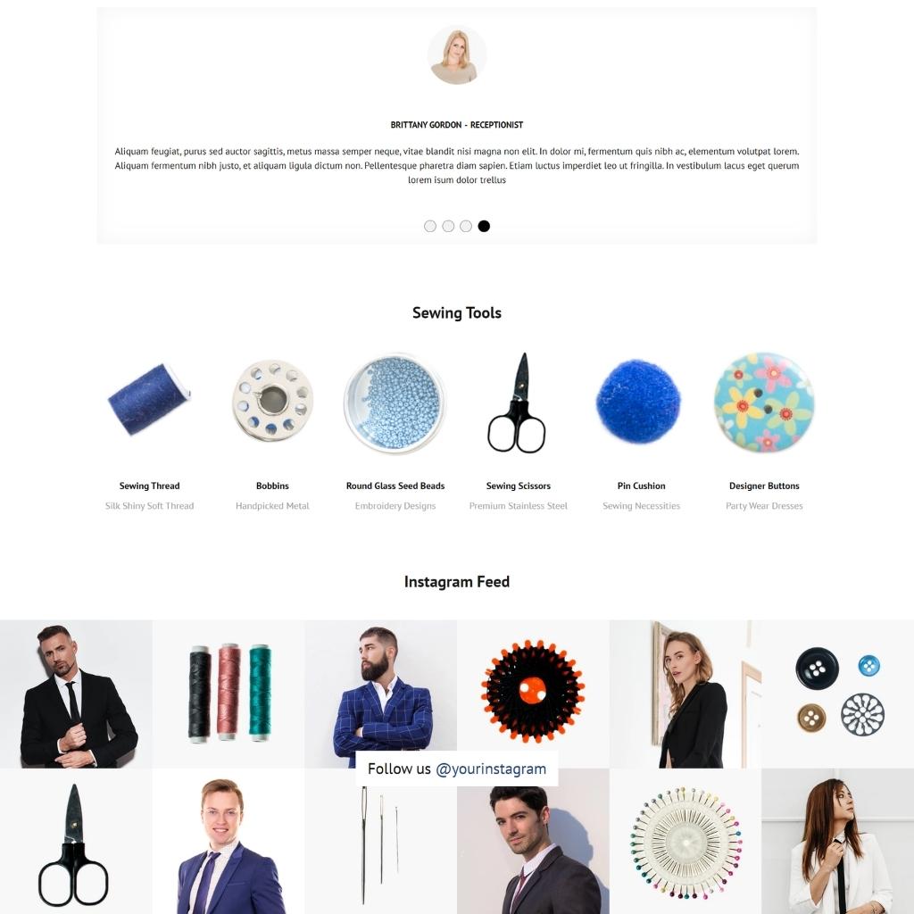 Tailoring and Clothing Store Shopify Shopping Website