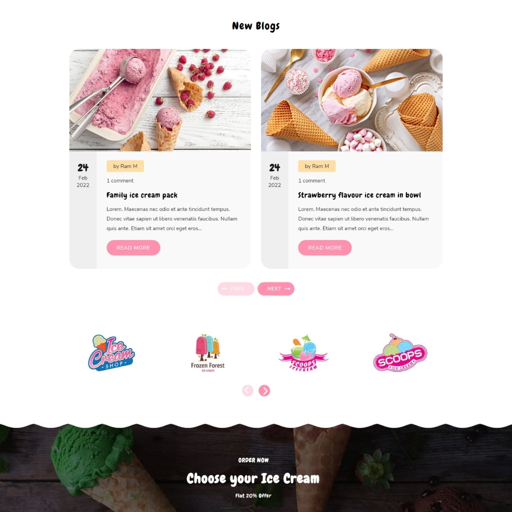 Ice-Cream Store Shopify Shopping Website