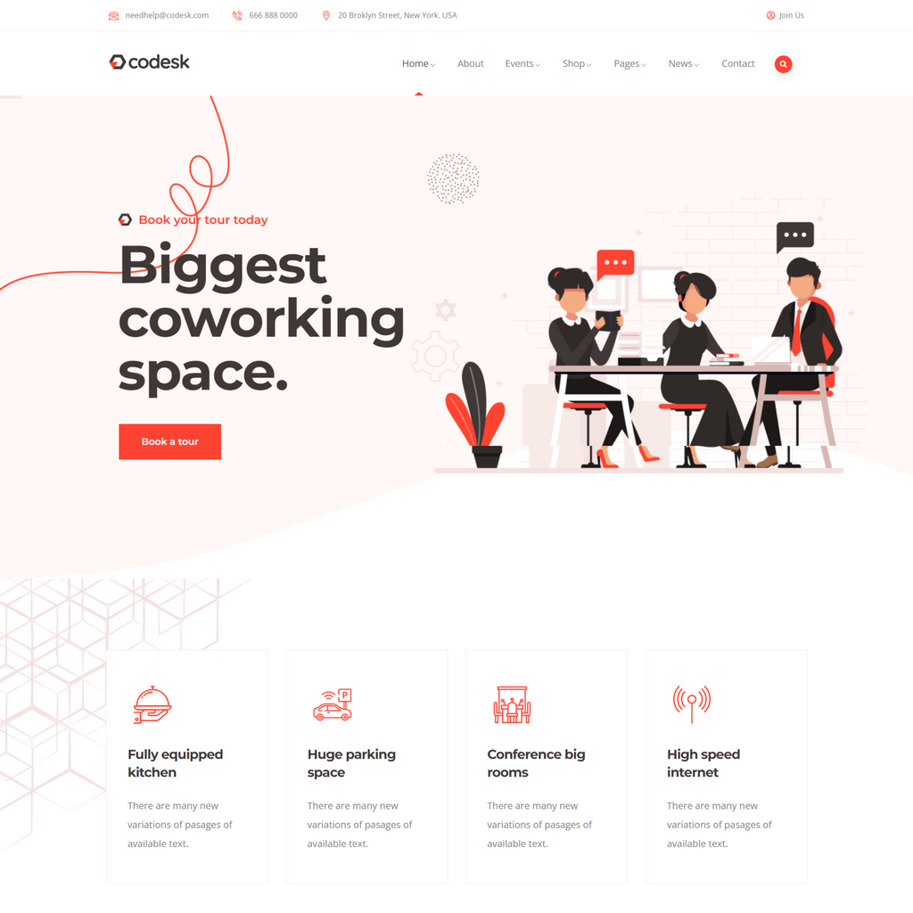 Creative Office Space WordPress Responsive Website