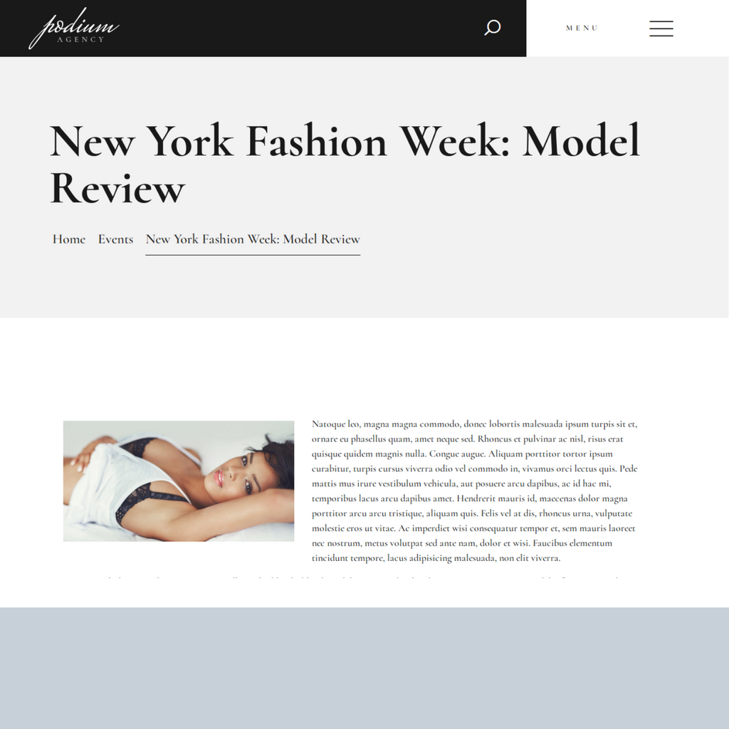 Model Agency WordPress Responsive Website