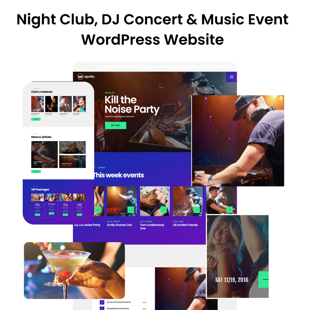 Night Club, DJ Concert & Music Event WordPress Responsive Website