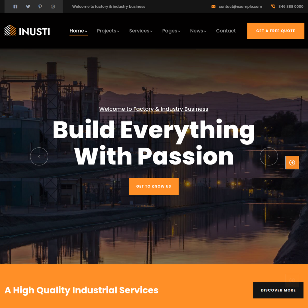 Factory & Industrial WordPress Responsive Website