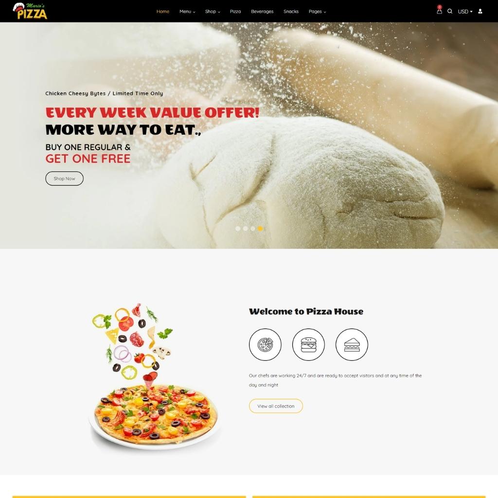 Pizza Store Shopify Shopping Website