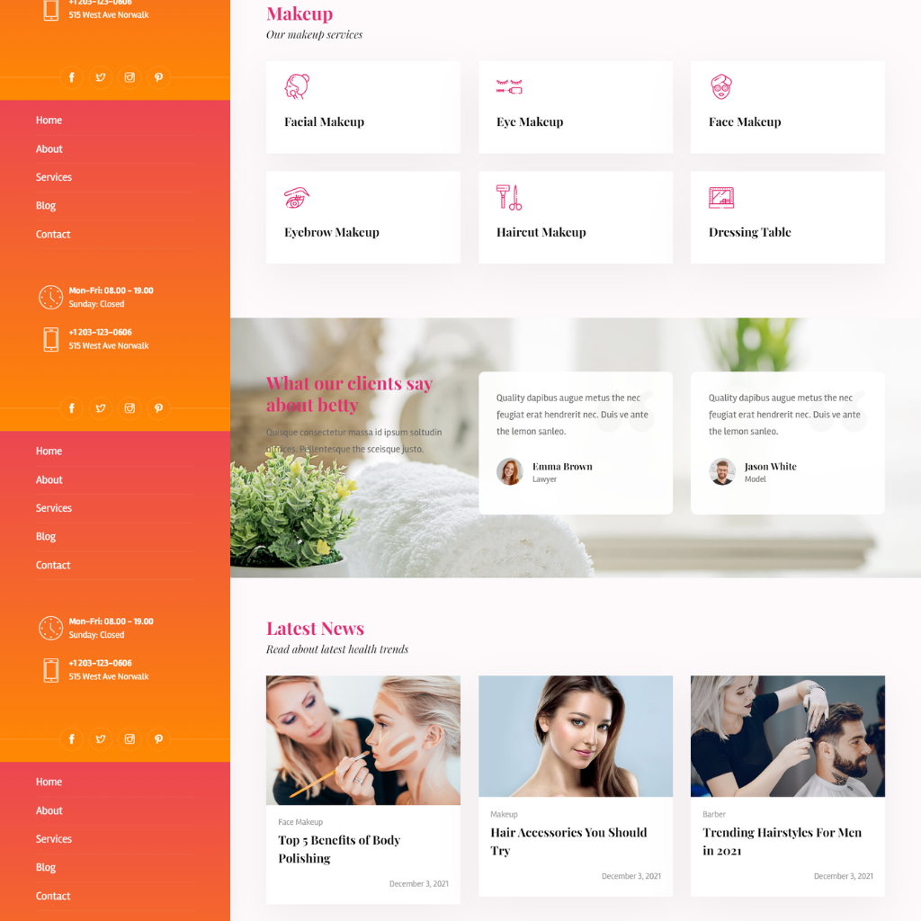 Beauty Salon WordPress Responsive Website