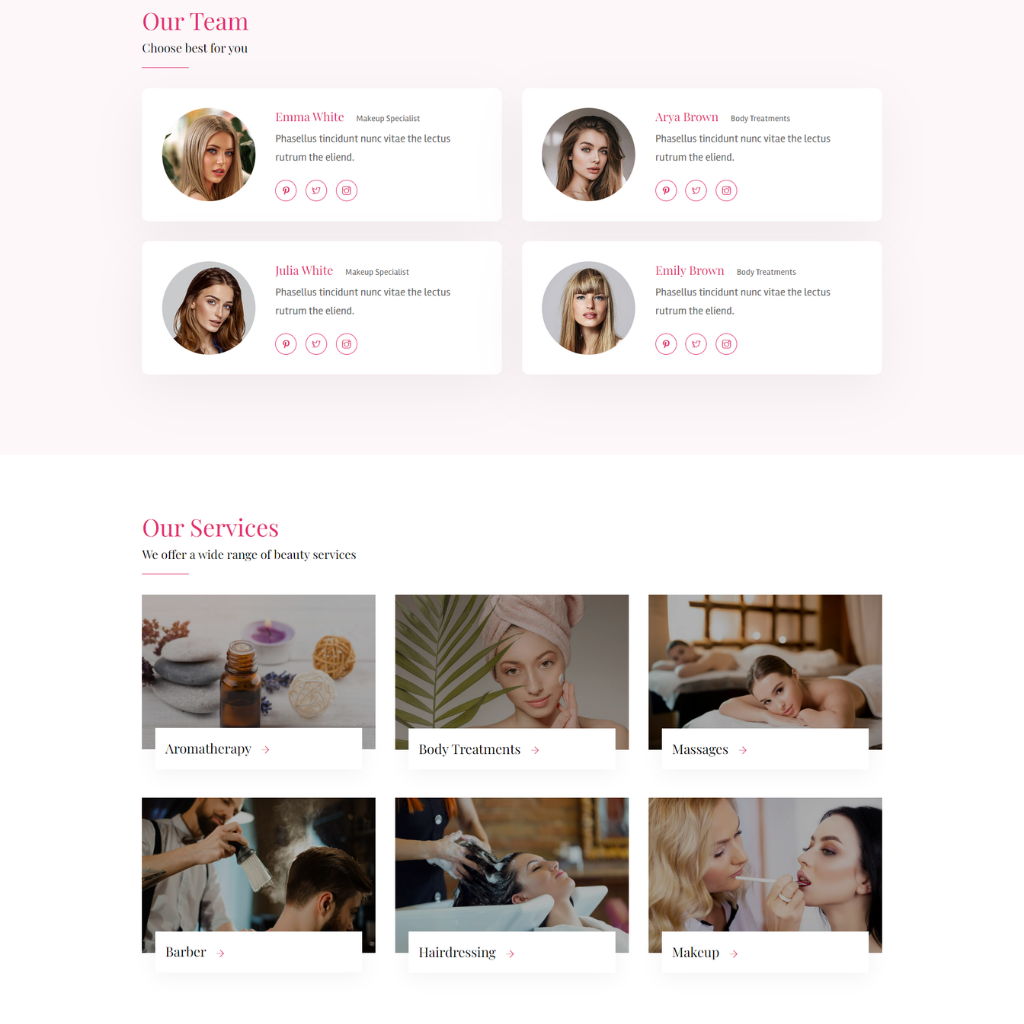 Beauty Salon WordPress Responsive Website