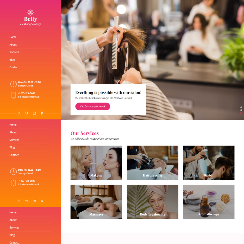 Beauty Salon WordPress Responsive Website