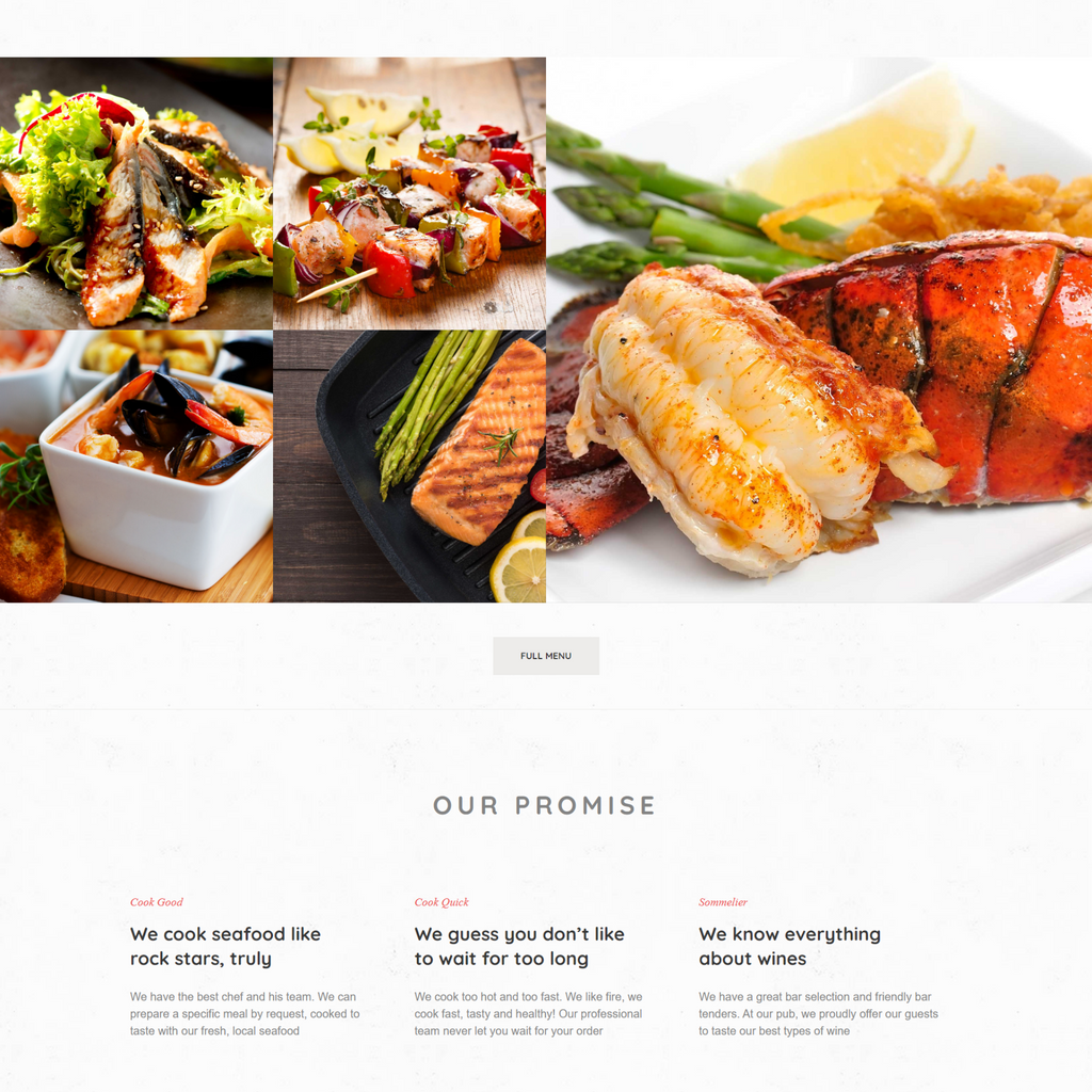 Stylish Seafood Restaurant WordPress Responsive Website