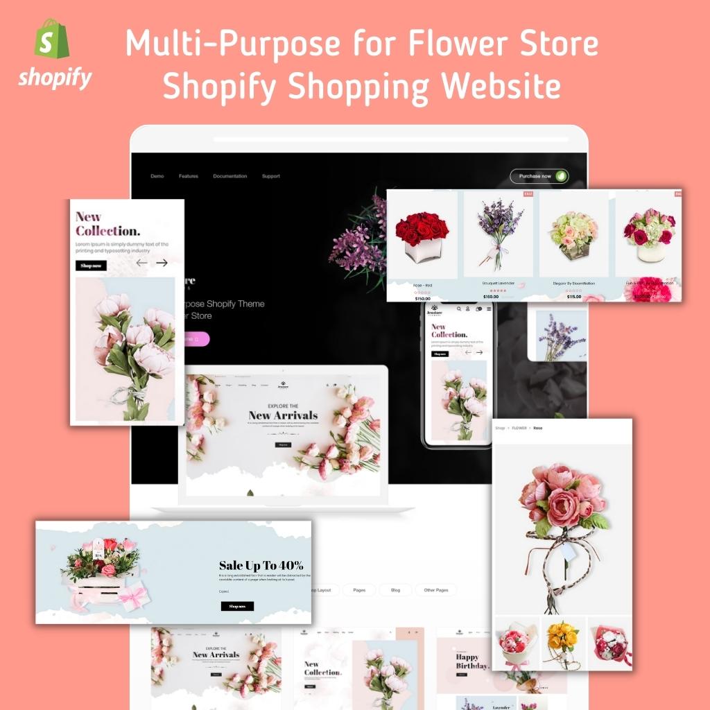 Multi-Purpose for Flower Store Shopify Shopping Website