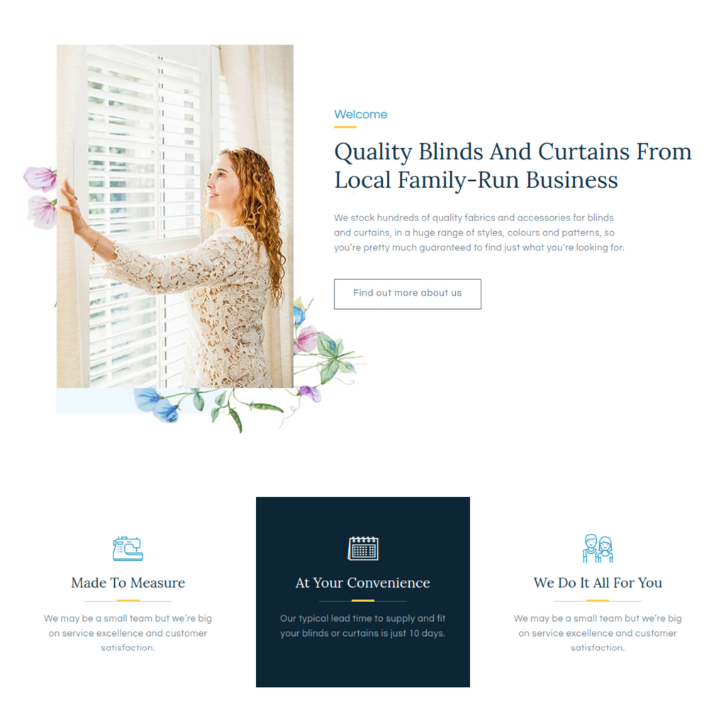 Blinds and Curtains Studio & Shop WordPress Website