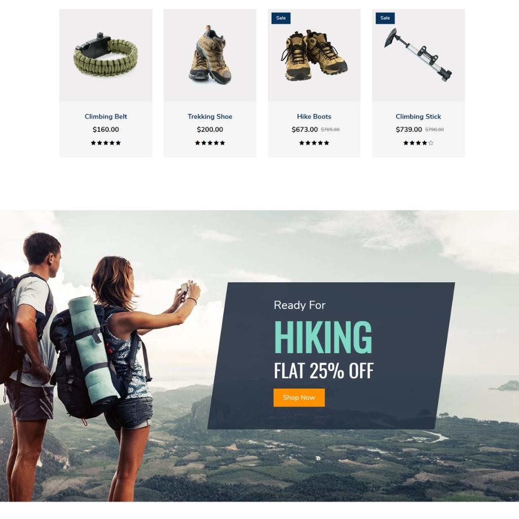 Trekking & Hiking Shopify Shopping Website