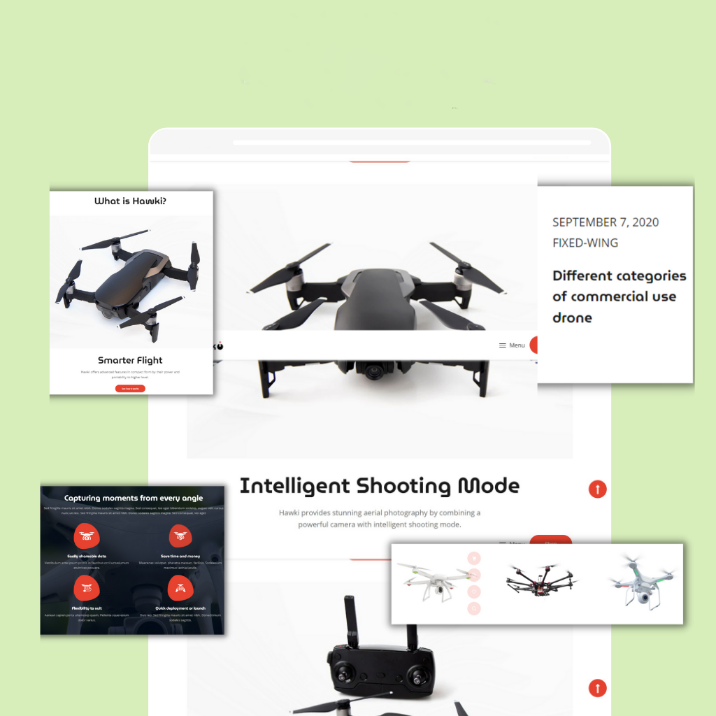 Hawki and drone Store Shopify Website