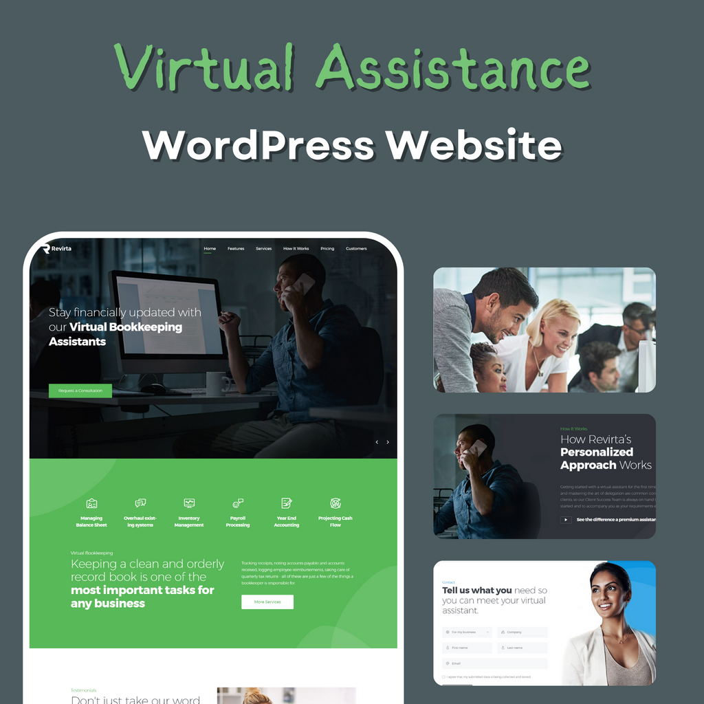 Virtual Assistance WordPress Responsive Website