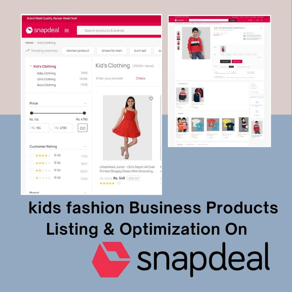 kids fashion Business Products Listing & Optimization On  snapdeal