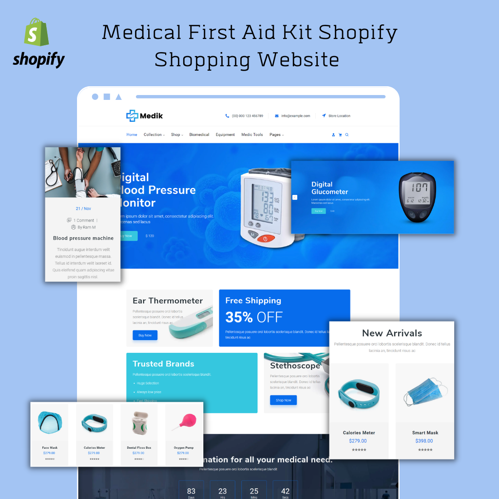 Medical First Aid Kit Shopify Shopping Website