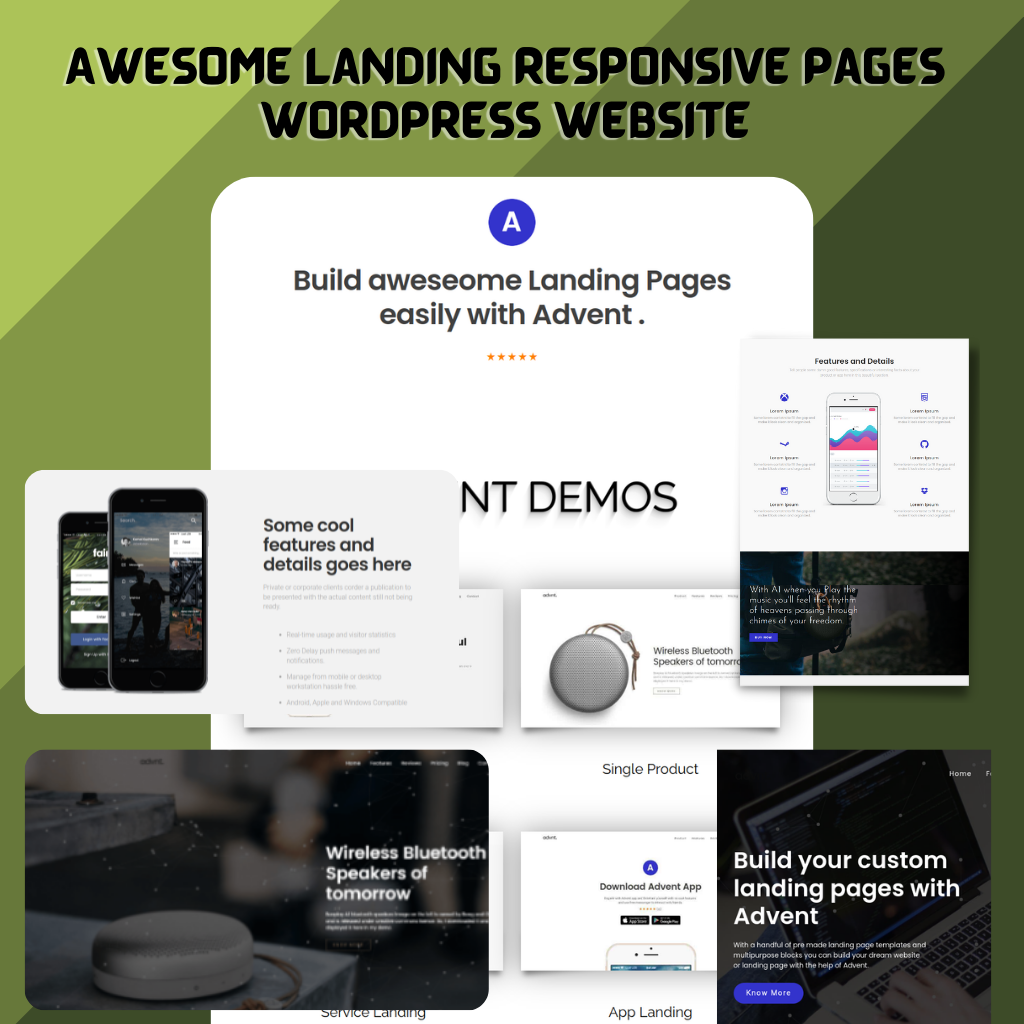 Aweseome Landing Responsive Pages WordPress Website